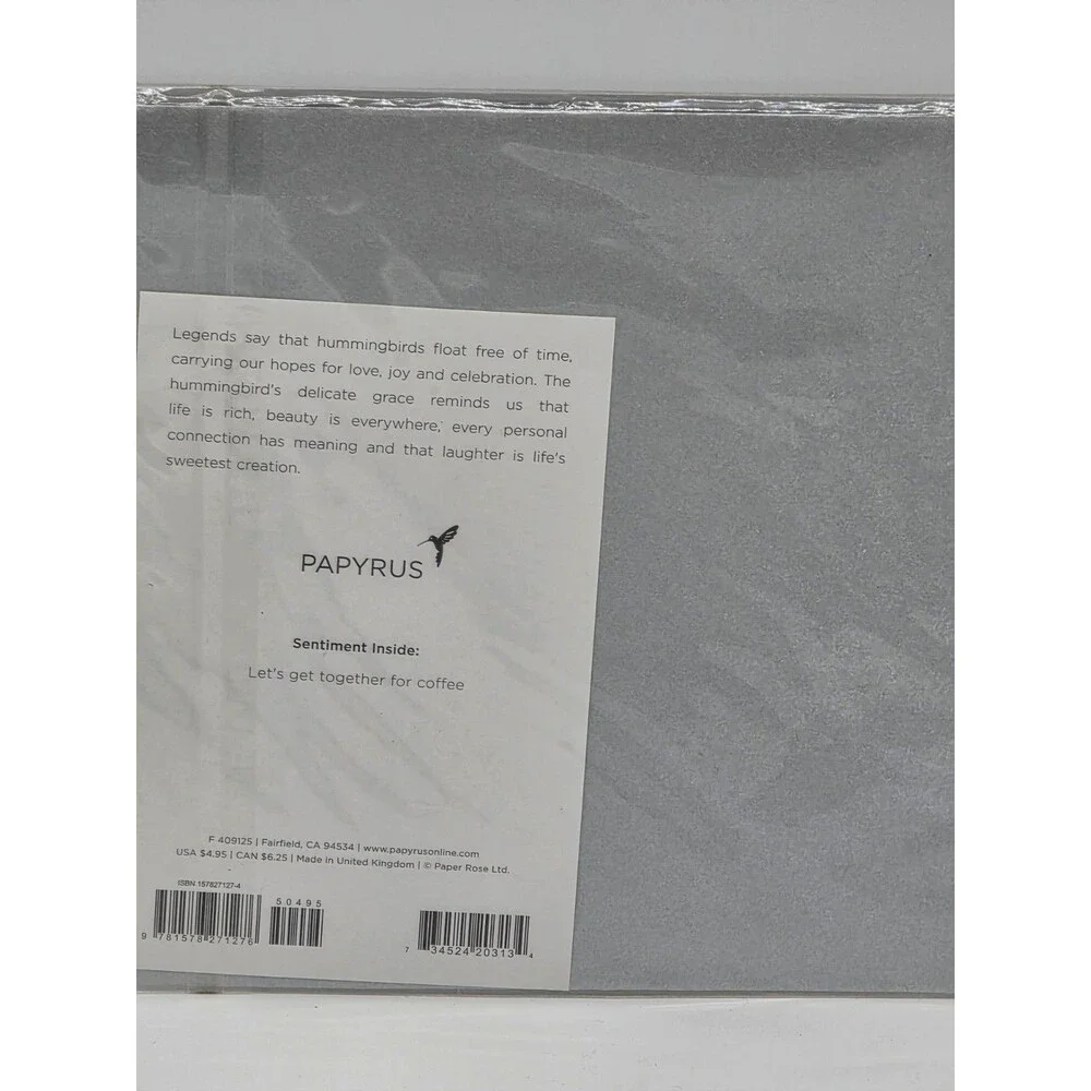 Papyrus Folded Greeting Card w/ Envelope Black & White Photo Coffee 